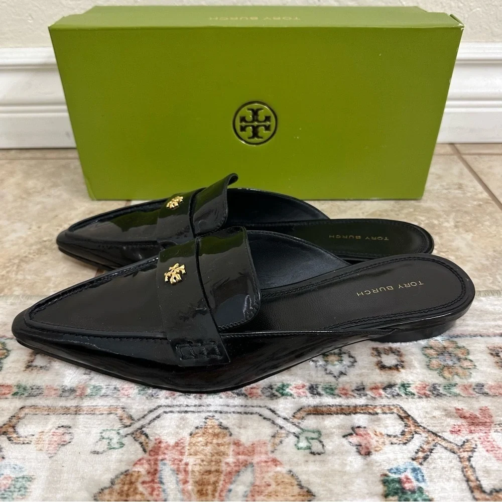 New Tory Burch patent leather Pointed Toe Mule shoes size 7.5